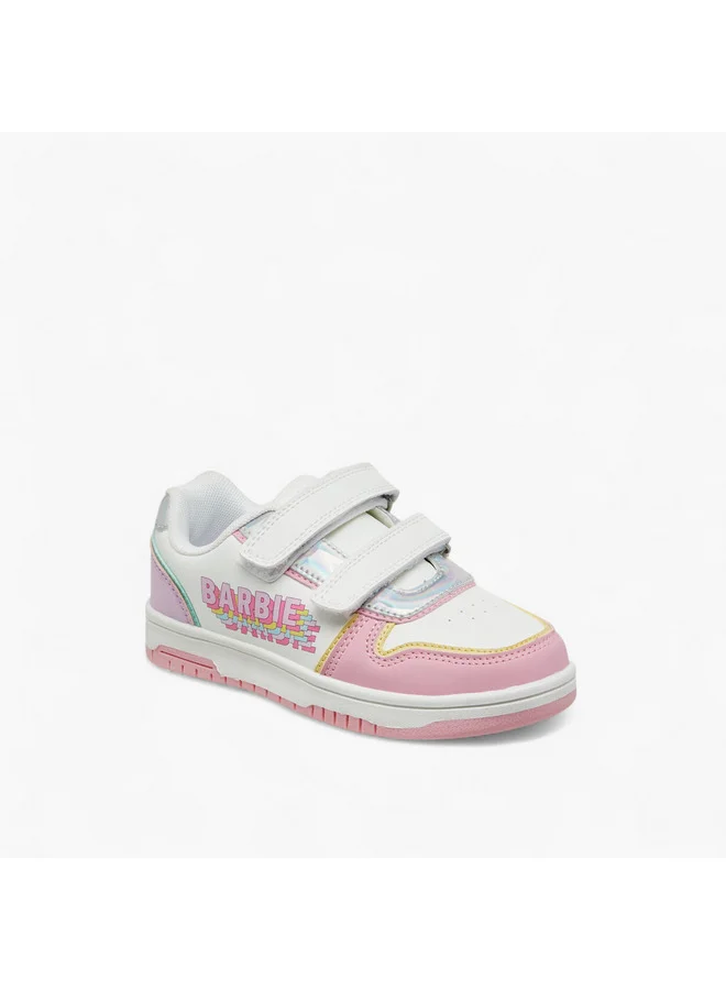باربي Girls Panelled Sneakers with Hook and Loop Closure