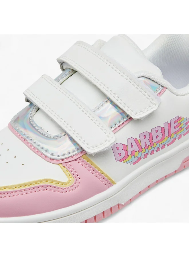 Barbie Girls Panelled Sneakers with Hook and Loop Closure