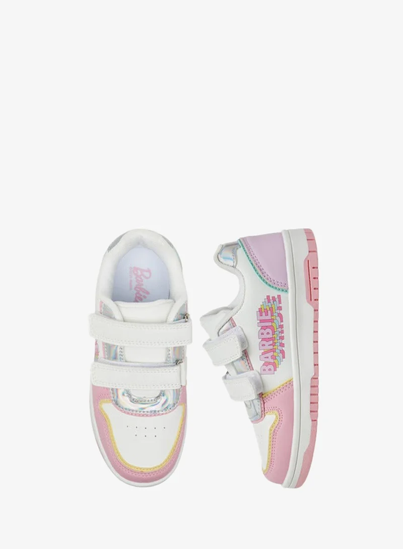Barbie Girls Panelled Sneakers with Hook and Loop Closure
