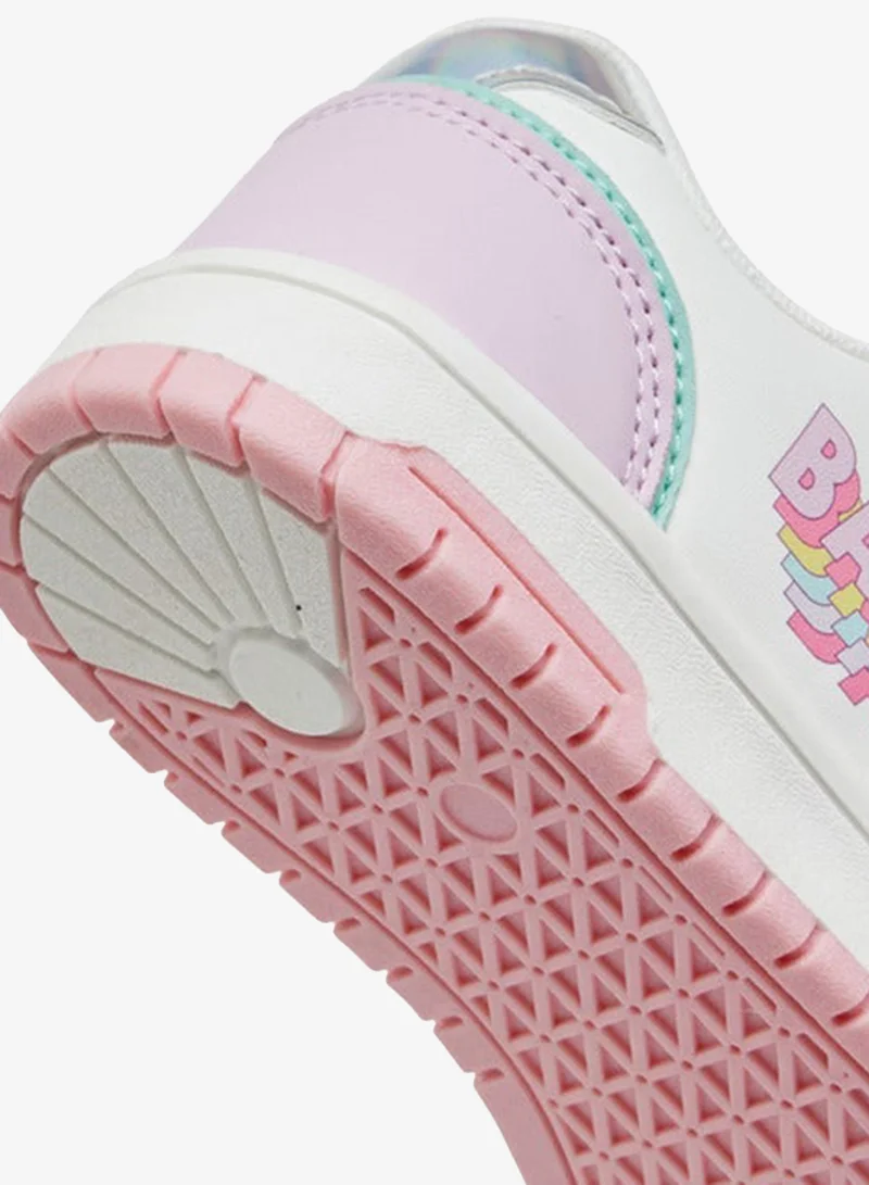 Barbie Girls Panelled Sneakers with Hook and Loop Closure