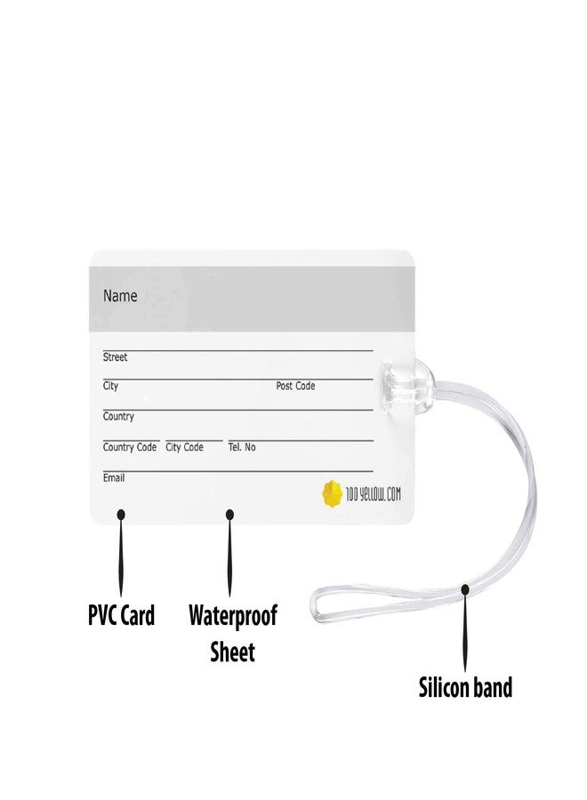 100yellow® Flower Luggage Tag, Travel Luggage Suitcase Baggage Id Identifier Name Address Label with Silicon Strap ( Pack of 2 ) - Image 3