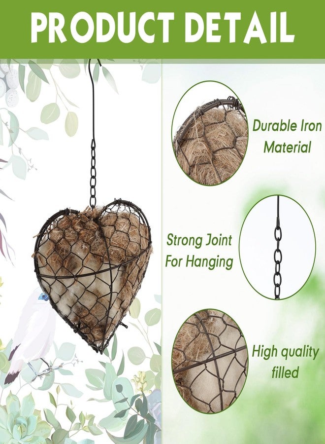 Menkxi 2 Pcs Bird Nesting Material, 9 x 7 Inch Hummingbird Nest House Bird House for Outside, Gift Design for Animal Lovers, Winter Fowl Gifts in Indoor Patio Garden - Image 3