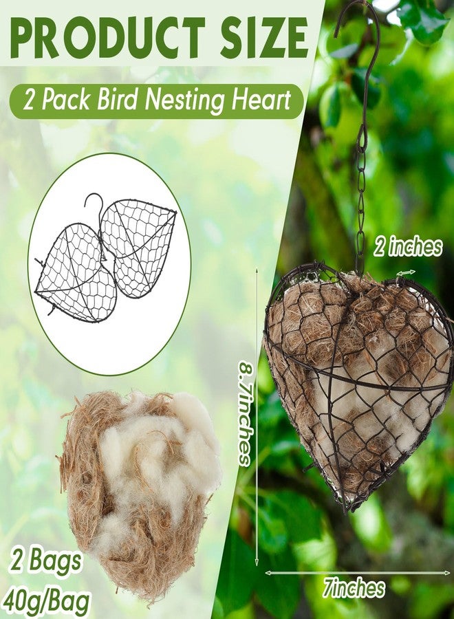 Menkxi 2 Pcs Bird Nesting Material, 9 x 7 Inch Hummingbird Nest House Bird House for Outside, Gift Design for Animal Lovers, Winter Fowl Gifts in Indoor Patio Garden - Image 2