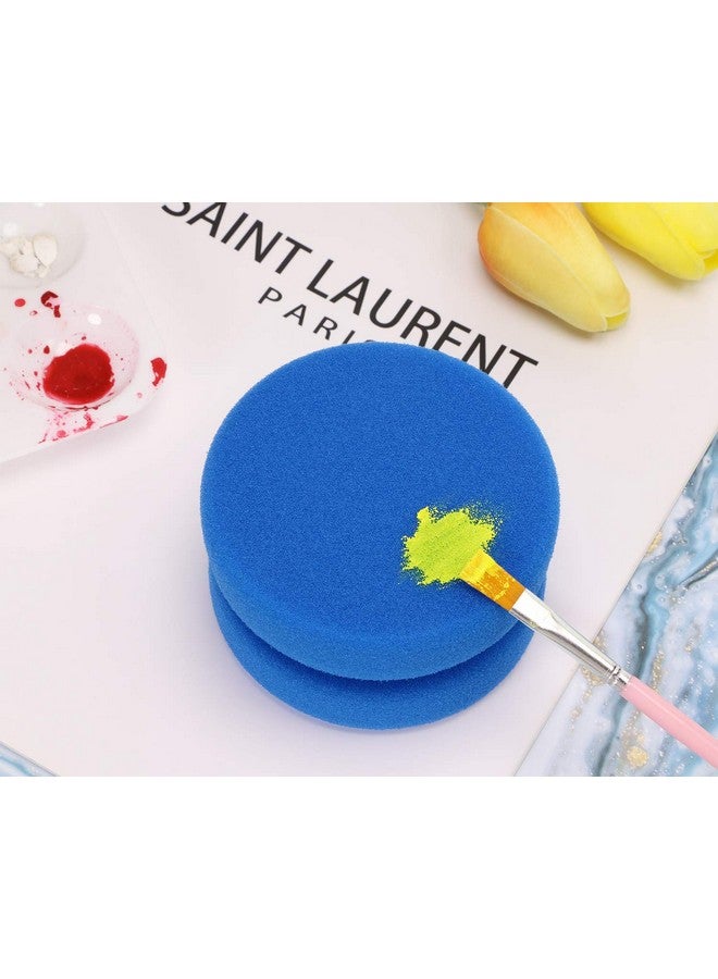 PENTA ANGEL E Applicator Penta Angel 2Pcs 3.1 Inch Double-Side Round Detail Sponge Painting Sponges For Acrylic Oil Watercolor Art Paint Or Car Waxing Kitchen Cleaning (Blue) - Image 3