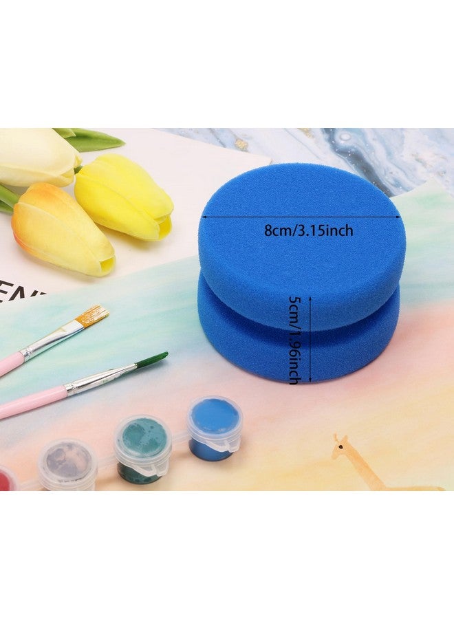 PENTA ANGEL E Applicator Penta Angel 2Pcs 3.1 Inch Double-Side Round Detail Sponge Painting Sponges For Acrylic Oil Watercolor Art Paint Or Car Waxing Kitchen Cleaning (Blue) - Image 2