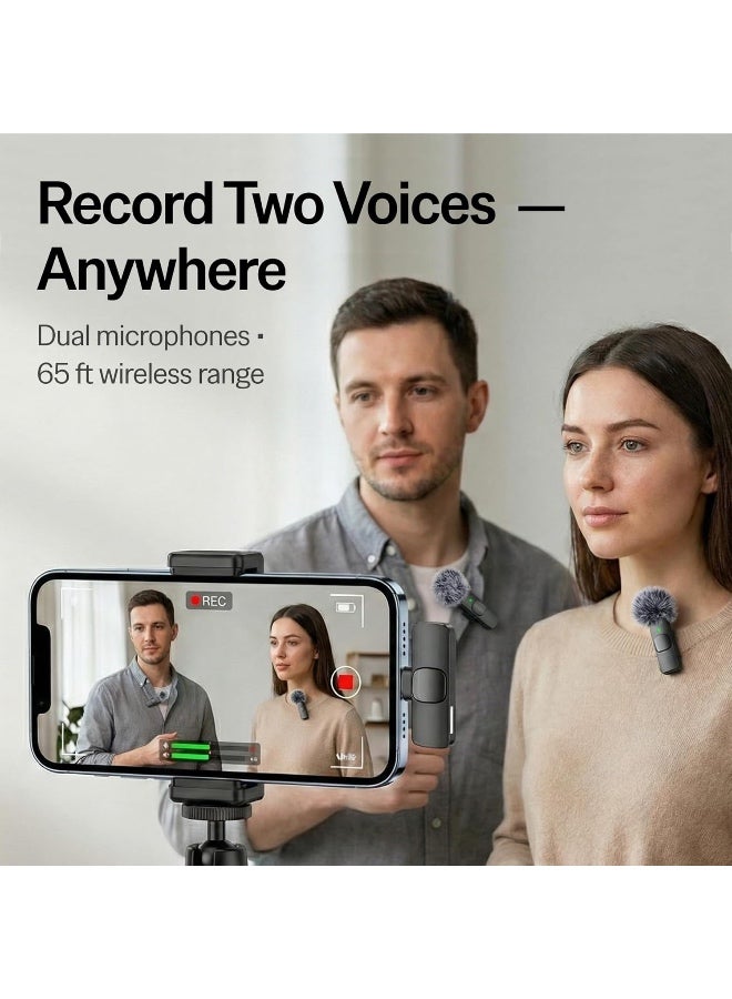 جينزي ميكروفون Mini Mic Pro (أحدث طراز) - ميكروفون لاسلكي احترافي لأجهزة iPhone و iPad و Android، ميكروفون صغير لتسجيل الفيديو - ميكروفون iPhone لتسجيل صوت نقي وواضح مع منفذ USB-C لمنشئي المحتوى - Image 5