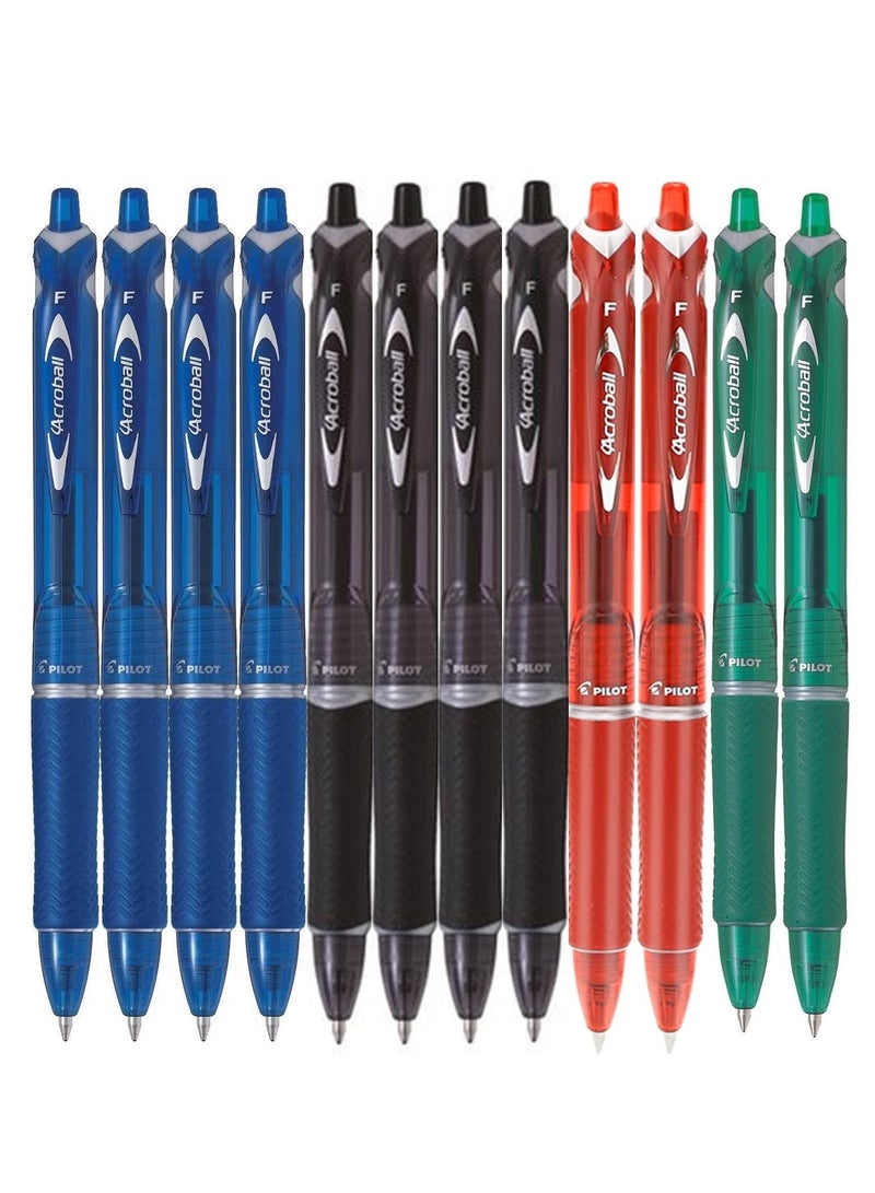 PILOT قلم حبر جاف قابل للسحب 12 قطعة برأس رفيع متعدد الألوان - Image 1