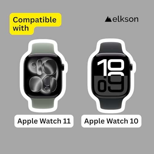 elkson Compatible with Apple Watch 46mm Bumper Case, Quattro Series Rugged Case for Apple Watch and iWatch Series 11 10, Military Grade Durable Protective Cover, Flexible Shock Proof, Black - Image 2