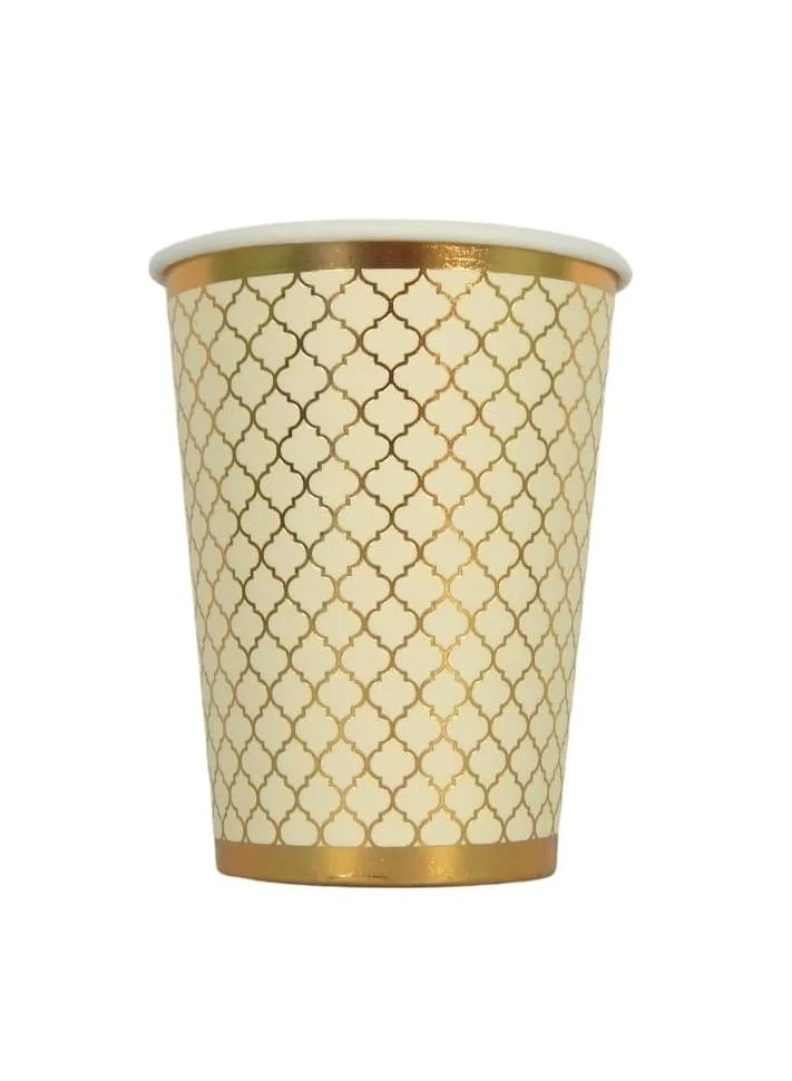 Peacock Supplies Peacock Supplies Moroccan Beige Party Cups 10 Pack - Elegant Disposable Party Cups Perfect for Moroccan Theme Events