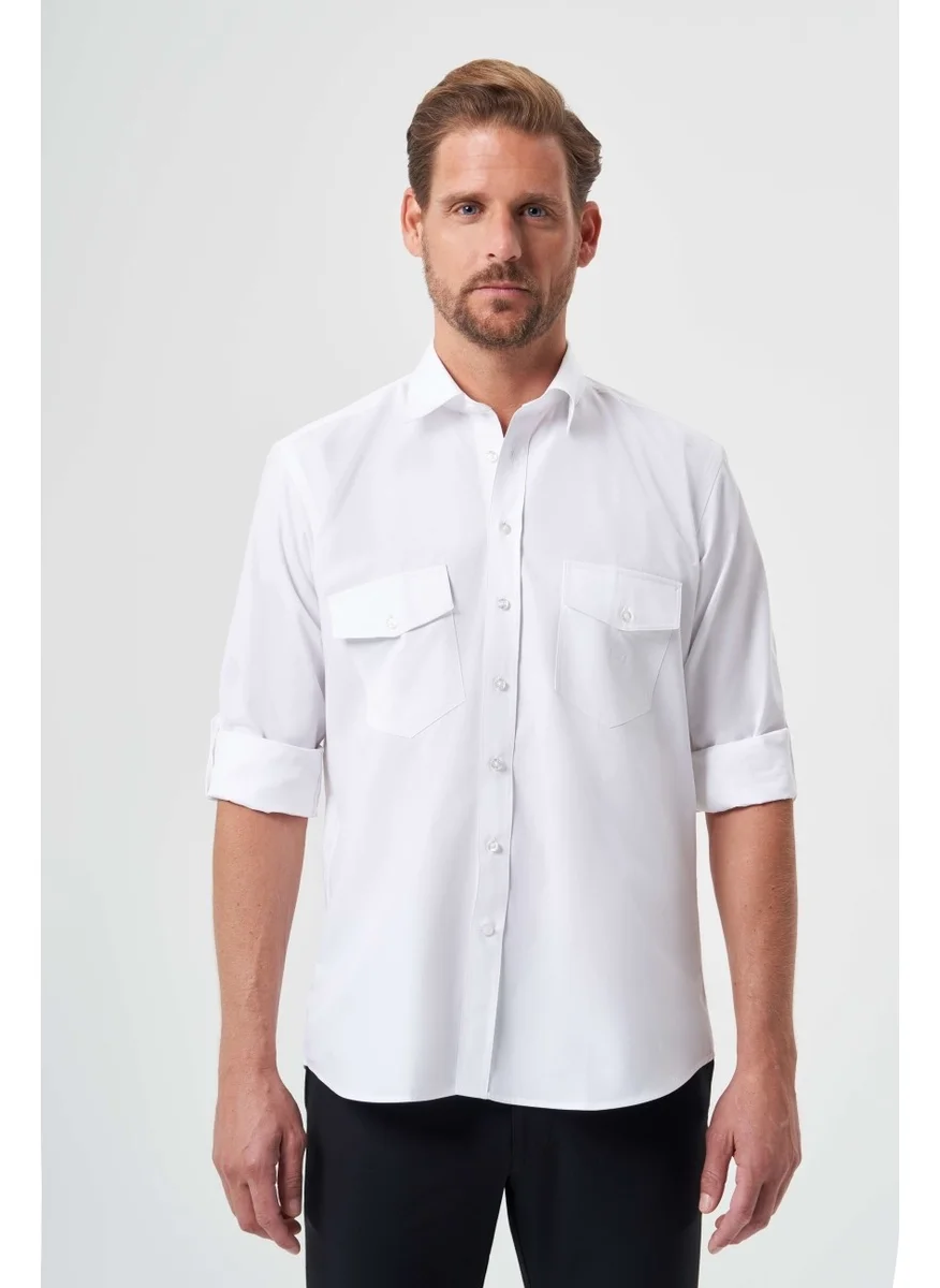 Bisse Men's Regular Fit Sports Shirt White GM23K232060_D01
