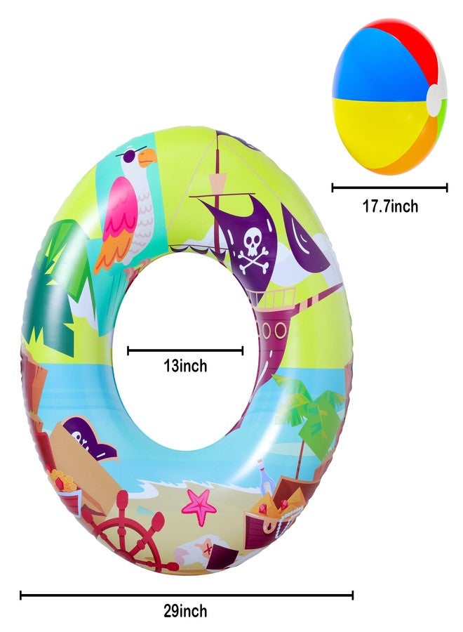 FindUWill 4 Pack Pool Floats with 2 Pack Beach Balls, Inflatable Pool Swim Tubes for Kids, Pool Floaties Toys Inner Tube Ages 8-12, Beach Swimming Party Toys for Adults - Image 4