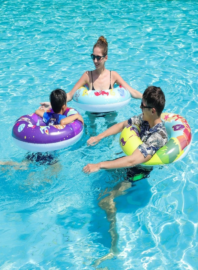 FindUWill 4 Pack Pool Floats with 2 Pack Beach Balls, Inflatable Pool Swim Tubes for Kids, Pool Floaties Toys Inner Tube Ages 8-12, Beach Swimming Party Toys for Adults - Image 2