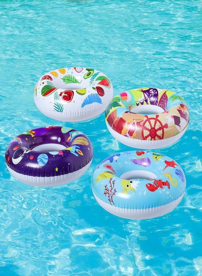 FindUWill 4 Pack Pool Floats with 2 Pack Beach Balls, Inflatable Pool Swim Tubes for Kids, Pool Floaties Toys Inner Tube Ages 8-12, Beach Swimming Party Toys for Adults - Image 3