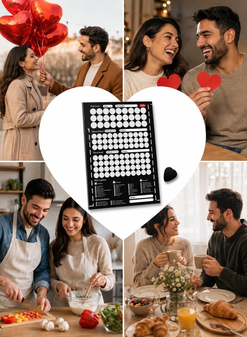 Sisily Scratch off Poster for Couples with 104 Date Night Tasks, Romantic Game ,Challenges and Fun Ideas, Couples Activity Gift for Relationship Bonding - Image 2