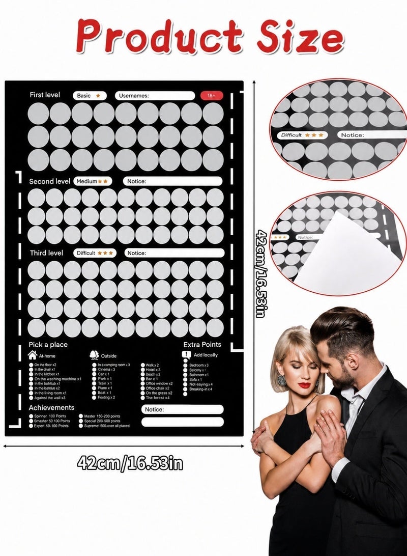 Sisily Scratch off Poster for Couples with 104 Date Night Tasks, Romantic Game ,Challenges and Fun Ideas, Couples Activity Gift for Relationship Bonding - Image 3