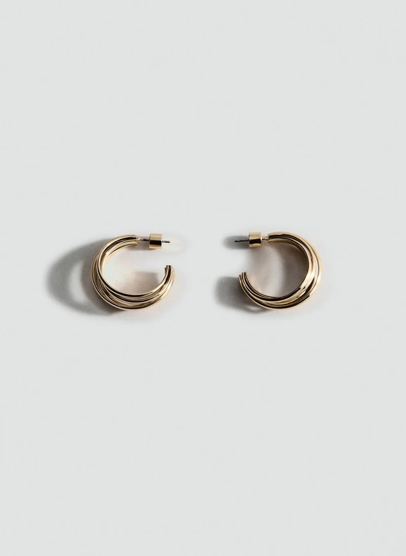 MANGO Intertwined hoop earrings