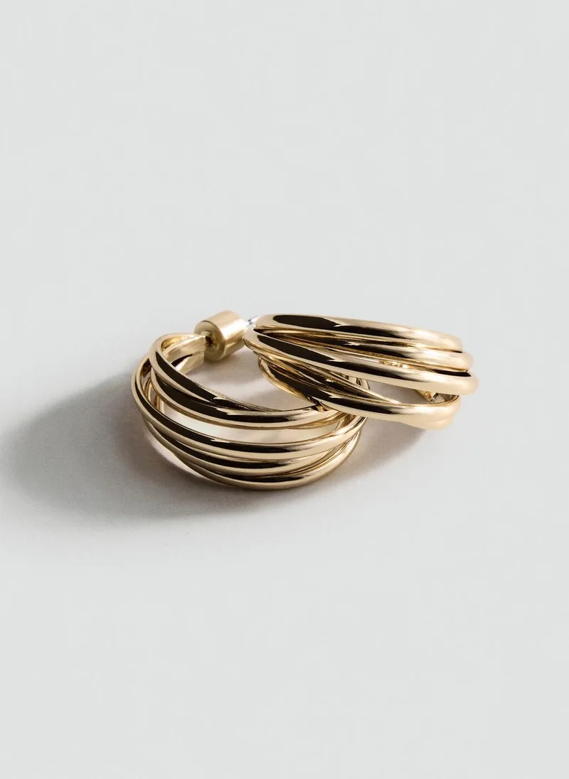 MANGO Intertwined hoop earrings