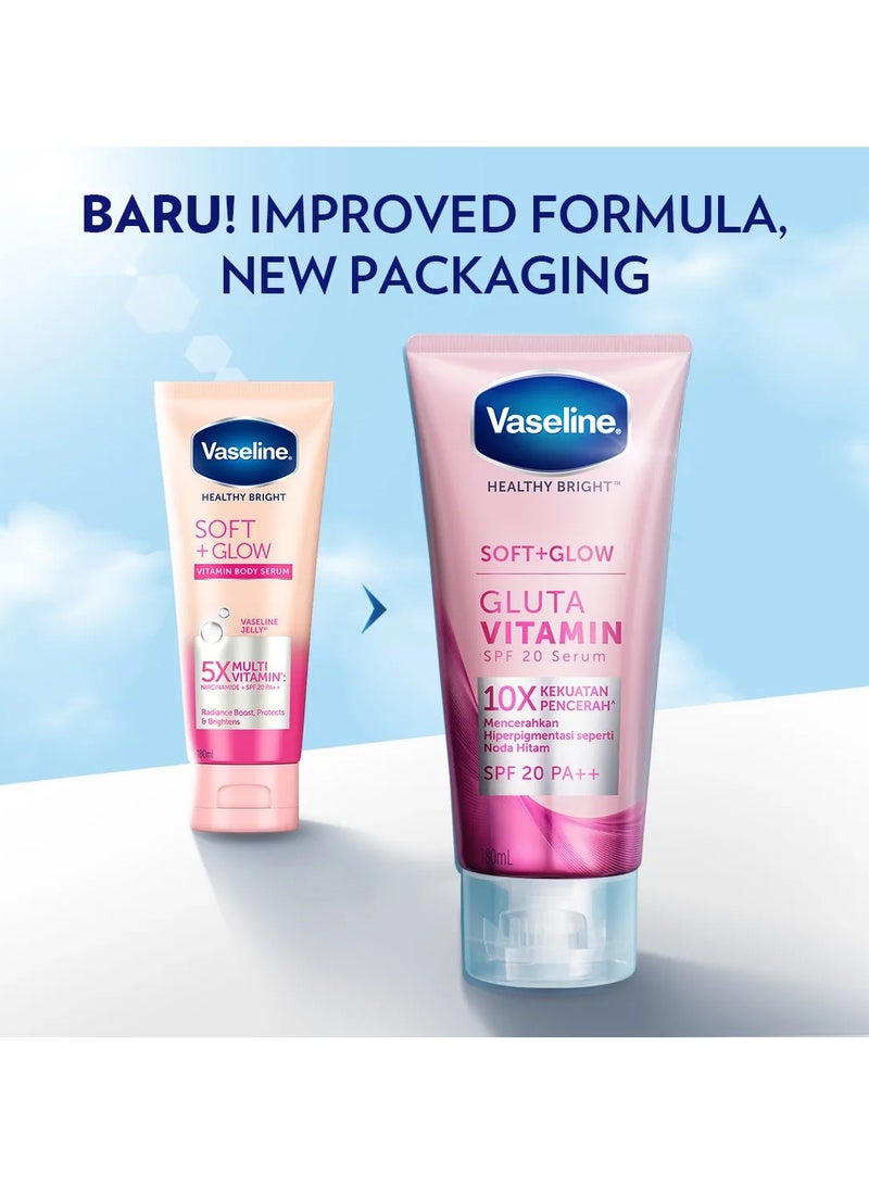 Vaseline Soft Glow Gluta Vitamin SPF 20 Body Serum 180ml - Image 3