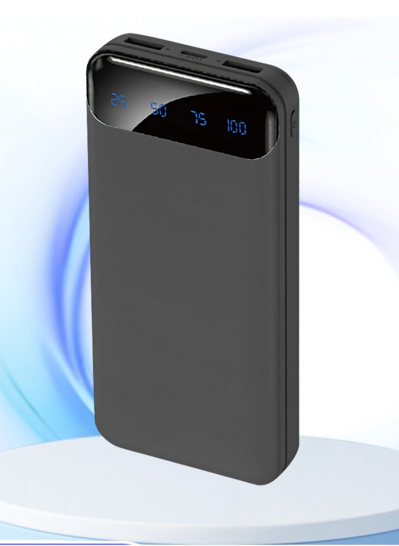 xinzhen - X12 High-Capacity Power Bank 10000mAh LED Portable Fast Charging, Dual USB Output Black - Image 1