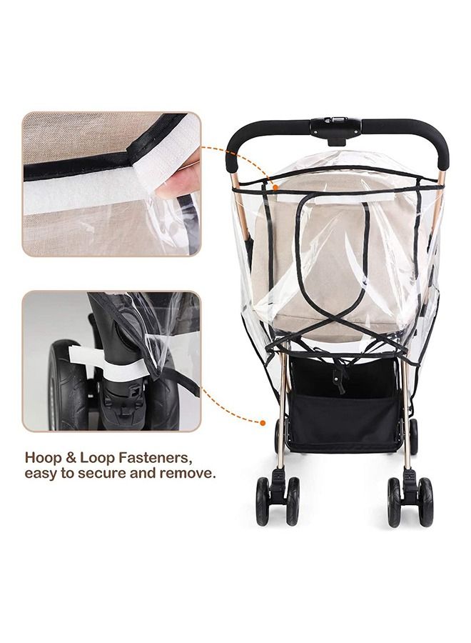 Universal Baby Stroller Rain Cover Pram Raincover Pushchair EVA Transparent and Waterproof for Buggy Carriage Travel Outdoor - Image 4