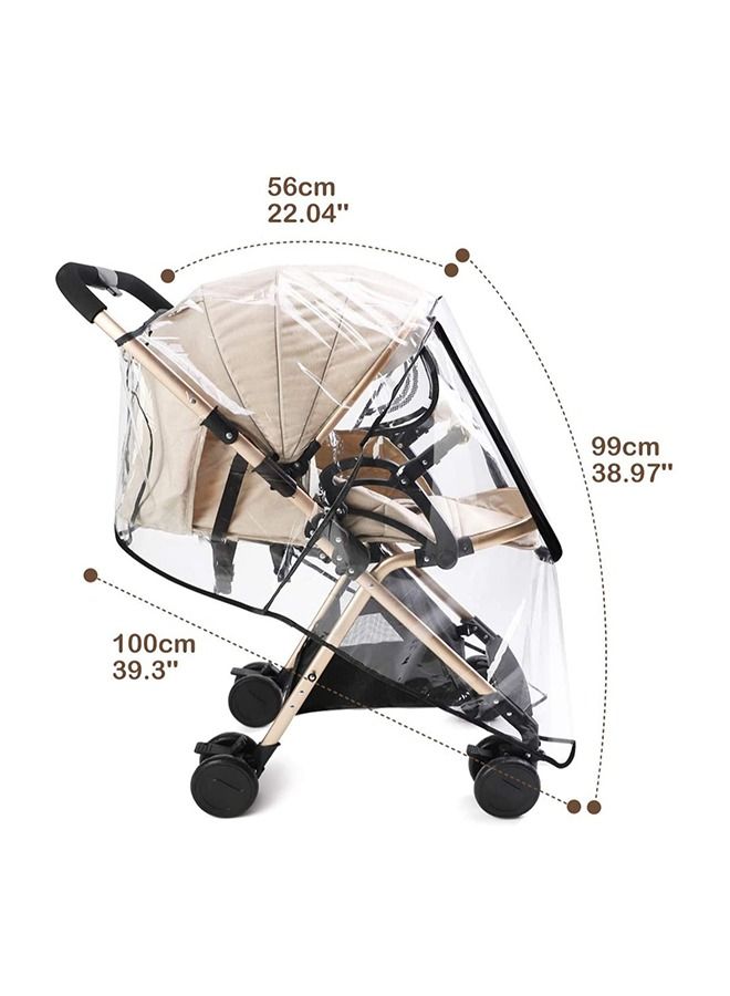 Universal Baby Stroller Rain Cover Pram Raincover Pushchair EVA Transparent and Waterproof for Buggy Carriage Travel Outdoor - Image 2
