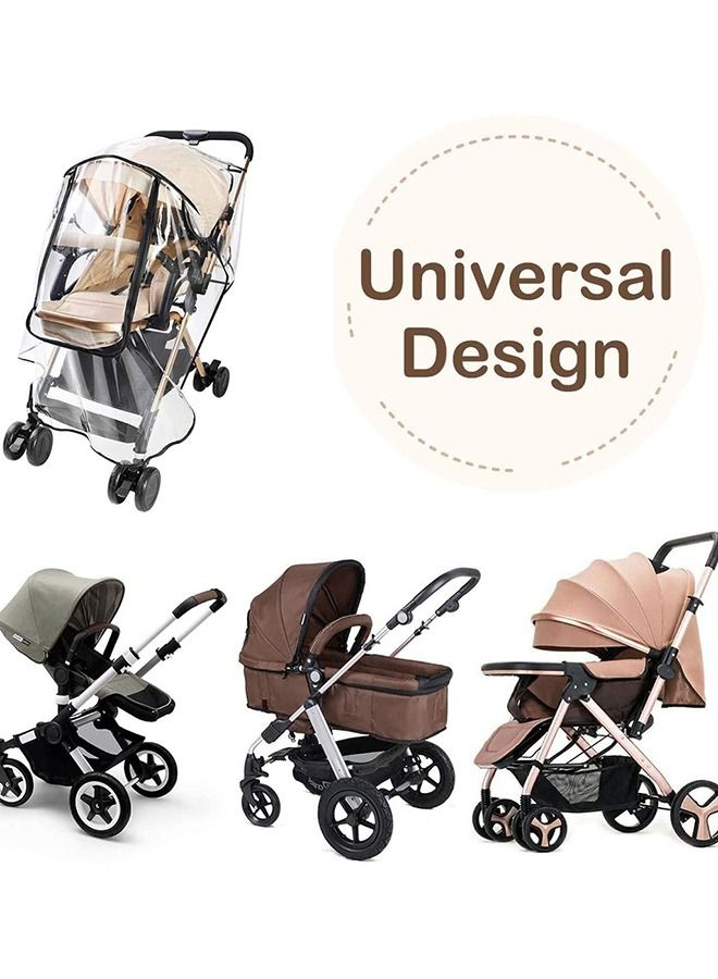 Universal Baby Stroller Rain Cover Pram Raincover Pushchair EVA Transparent and Waterproof for Buggy Carriage Travel Outdoor - Image 3