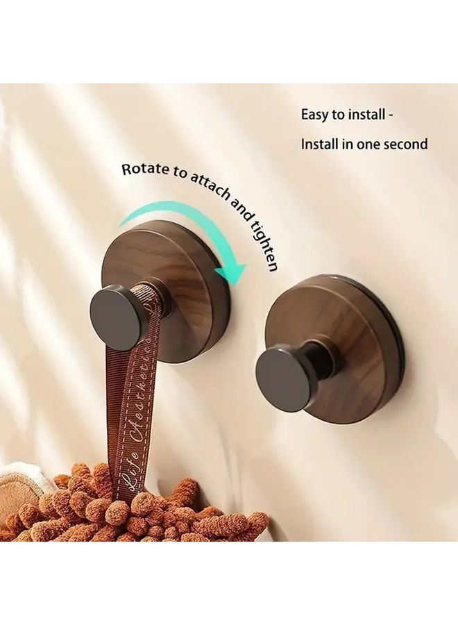 Wood Grain Suction Cup No Drill Hook Strong Load Bearing Heavy Duty Adhesive Wall Hook - Image 2