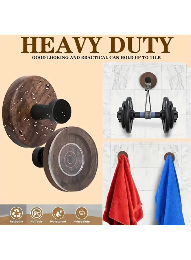 Wood Grain Suction Cup No Drill Hook Strong Load Bearing Heavy Duty Adhesive Wall Hook - Image 5