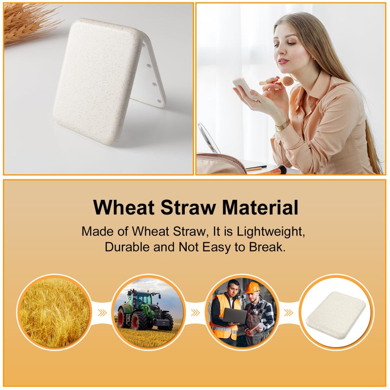 Kintion Wheat Straw Compact Mirror, 1X/3X Magnification, Lighted, Folding, Portable, Eco-Friendly, Great Gift - Image 4