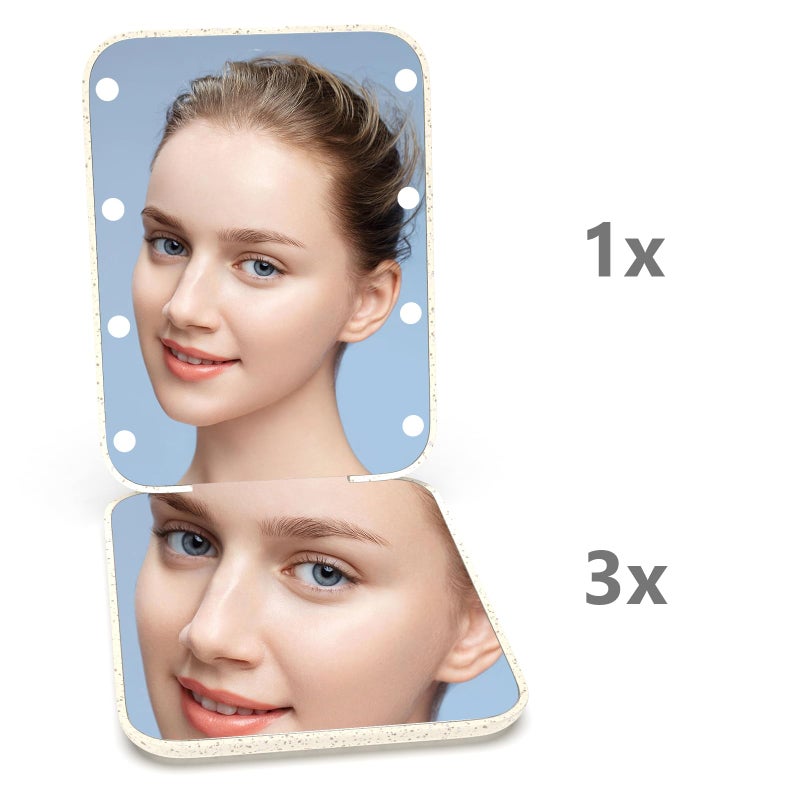 Kintion Wheat Straw Compact Mirror, 1X/3X Magnification, Lighted, Folding, Portable, Eco-Friendly, Great Gift - Image 5