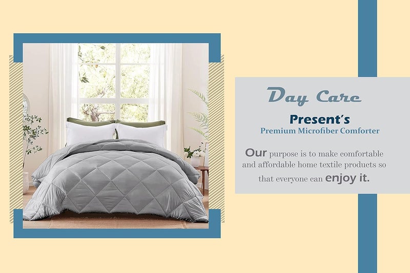 Day care Single Bed Comforter for Winter 500 GSM Diamond Stitch Microfiber Comforter 60 x 90 Inches152cm x 228cm Comforter for Single BedIvory - Image 4