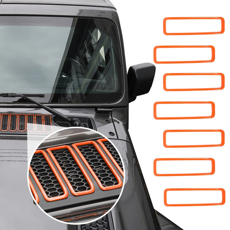 SQQP Hood Vent Cover Cowl Panel Vent Cover Trim Fit for 20182025 Jeep Wrangler JL JLU  Gladiator JT Orange