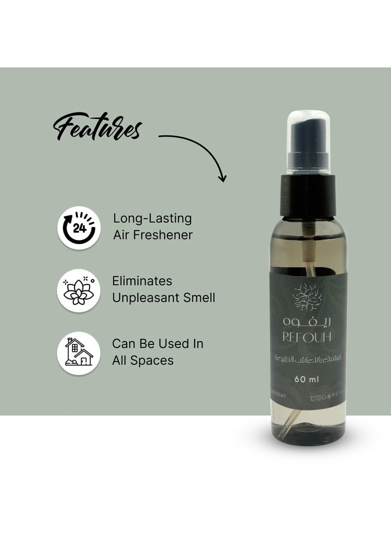 Touch Premium Long-Lasting Air Freshener Spray For Home, Office, And Car - 60ml - Eliminates Unpleasant Odors - Aromatic Essential Oil Blend - Aerosol-Free - Image 3