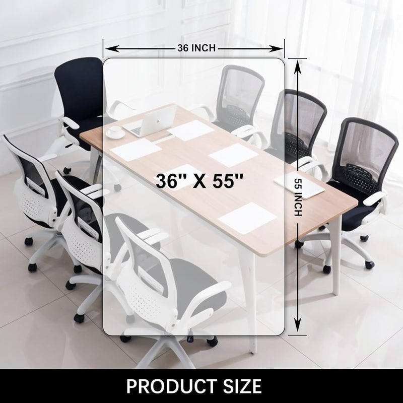 Kuyal Clear Chair mat for Hardwood Floor 36 x 55 inches Transparent Floor Mats Wood/Tile Protection Mat for Office & Home (36" X 55" Rectangle) - Image 3