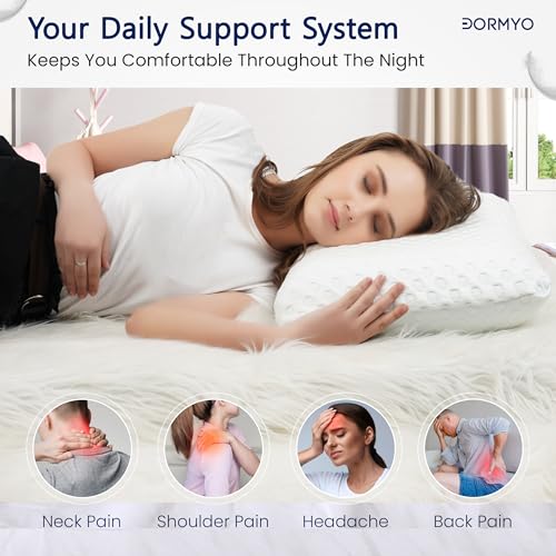 Dormyo Regular Sleeping and Medium Slim Memory Foam Pillow (2, Classic, 4 inches Height) - Image 4