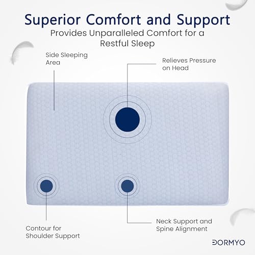 Dormyo Regular Sleeping and Medium Slim Memory Foam Pillow (2, Classic, 4 inches Height) - Image 2
