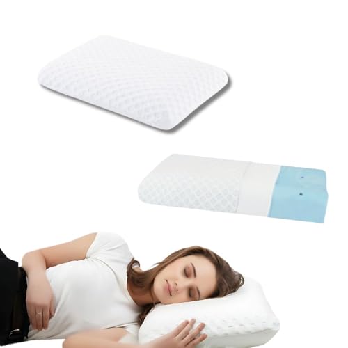 Dormyo Regular Sleeping and Medium Slim Memory Foam Pillow (2, Classic, 4 inches Height) - Image 1