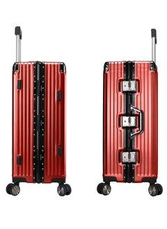 CABINPRO Lightweight Aluminum Frame Fashion Luggage Trolley Polycarbonate Hard Case Carry On Suitcase with 4 Quite 360 Degree Double Spinner Wheels CP001 Maroon  - Image 4