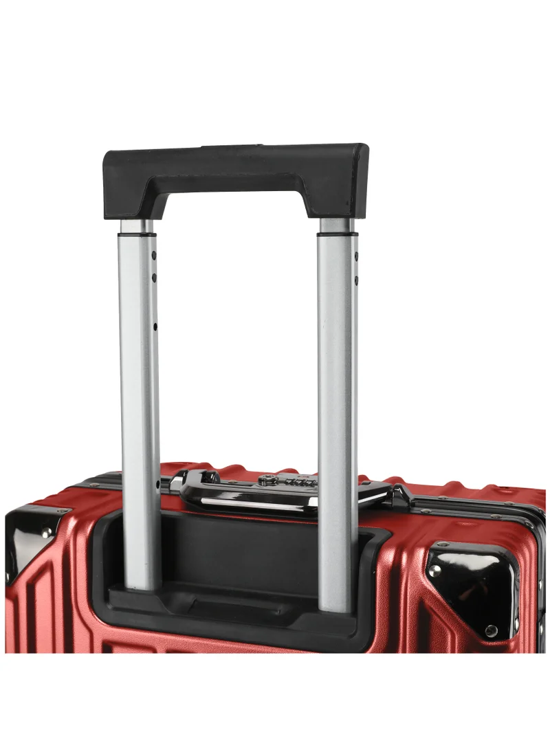 CABINPRO Lightweight Aluminum Frame Fashion Luggage Trolley Polycarbonate Hard Case Carry On Suitcase with 4 Quite 360 Degree Double Spinner Wheels CP001 Maroon