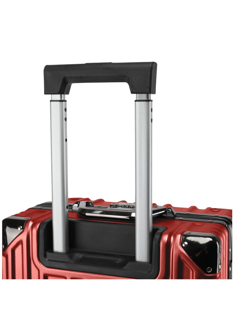 CABINPRO - Lightweight Aluminum Frame Fashion Luggage Trolley Polycarbonate Hard Case Carry On Suitcase with 4 Quite 360 Degree Double Spinner Wheels CP001 Maroon - Image 1