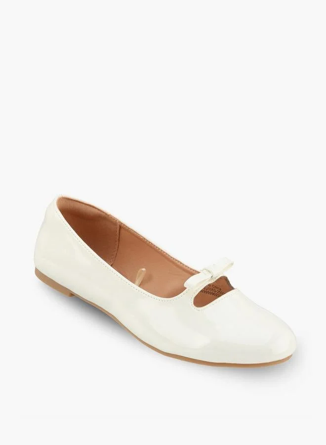 ليتل ميسي Girls Bow Accent Ballerina Shoes