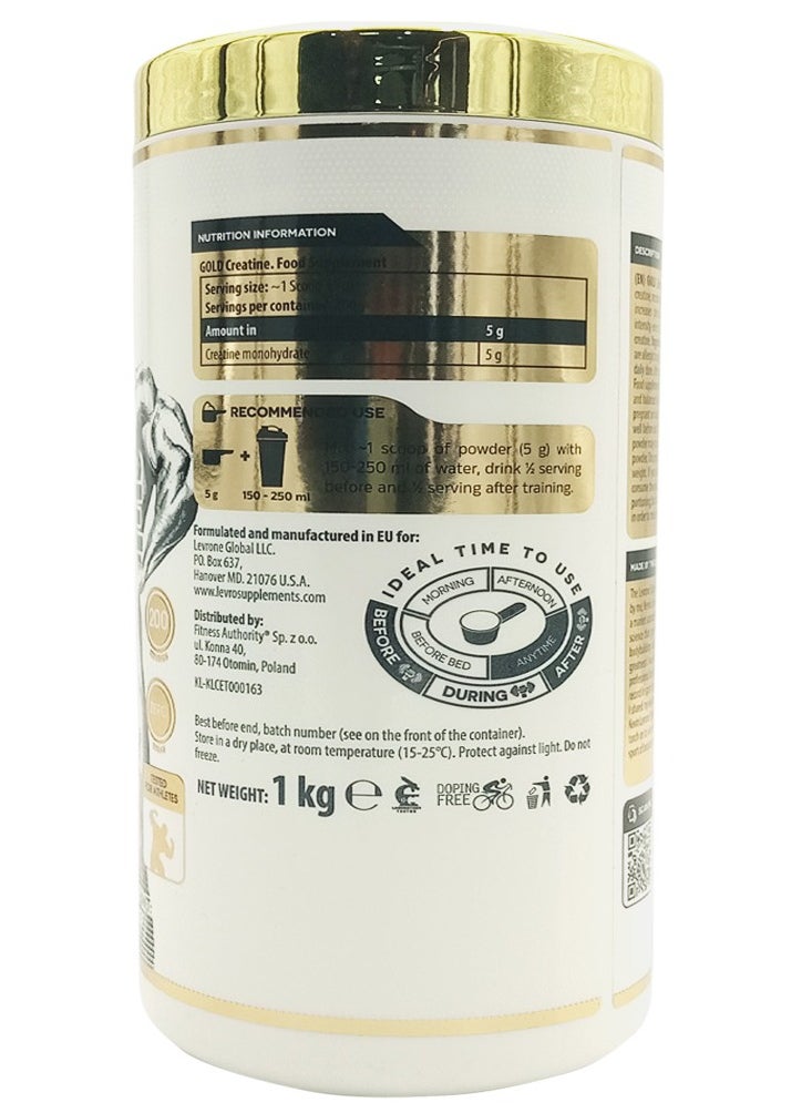 KEVIN LEVRONE Gold Creatine 200 Servings Zero Sugar 1KG  - Image 2