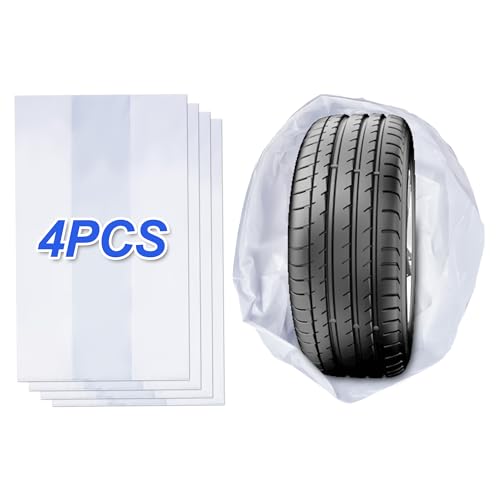 BHLOR Tire Storage Bags 394x394 White Plastic Tire BagsPack of 4 Used for Tire Storage Transport Protects Against Dust Dirt Moisture and Protecting Winter and Summer Tires Between Seasons - Image 1