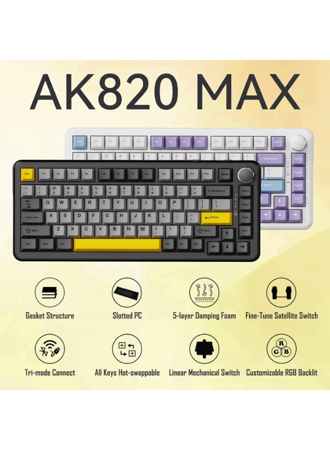 إيه جاز A-jazz AK820 MAX HE تأثير قاعة لوحة المفاتيح الألعاب المغناطيسية ، التشغيل القابل للتعديل ، معدل الاستطلاع 8 كيلو هرتز ، لوحة المفاتيح السريعة السلكية ، طوق كريمي ، إضاءة خلفية RGB ، NKRO للفوز / ماك - Image 2