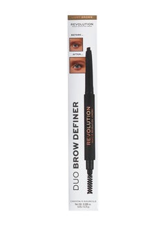 REVOLUTION قلم تحديد الحواجب Duo Brow Definer من Makeup Revolution باللون البني 