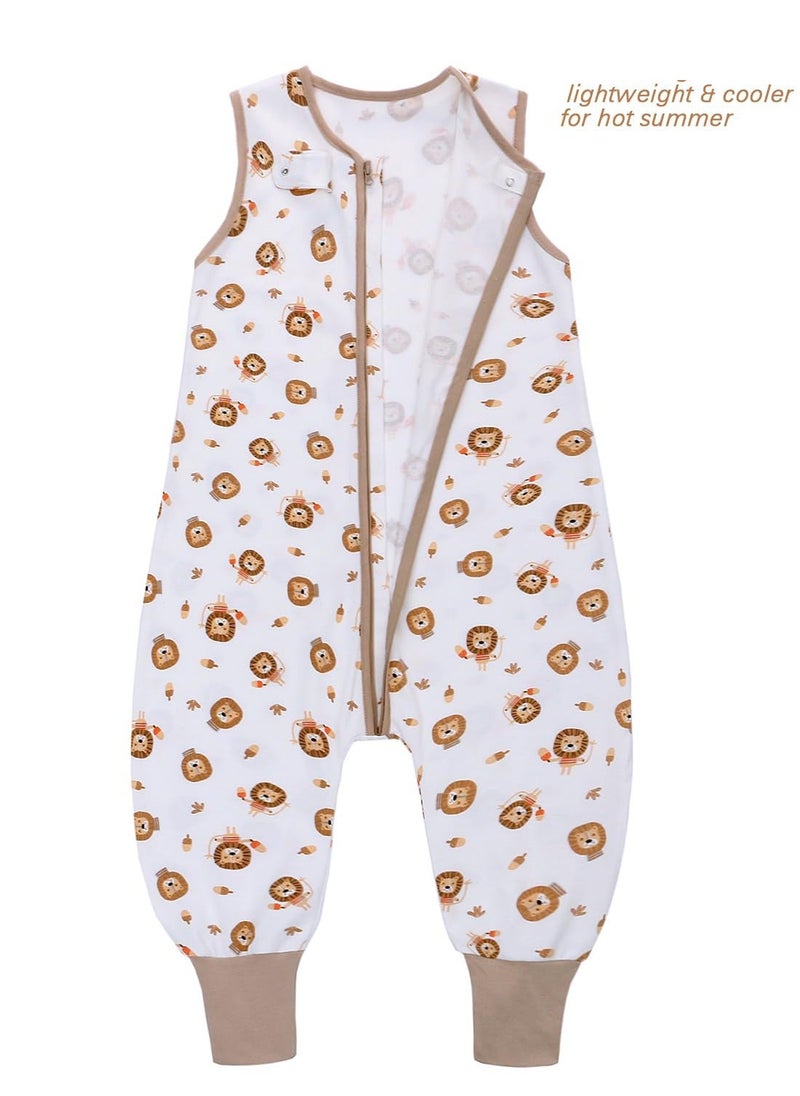 Generic - Baby Sleeping Sack with Feet, TOG 0.5 Toddler Sleep Sack with Legs, 100% Cotton Sleeveless Wearable Blanket, Bee Design, Suitable for 6-12 Months - Image 1