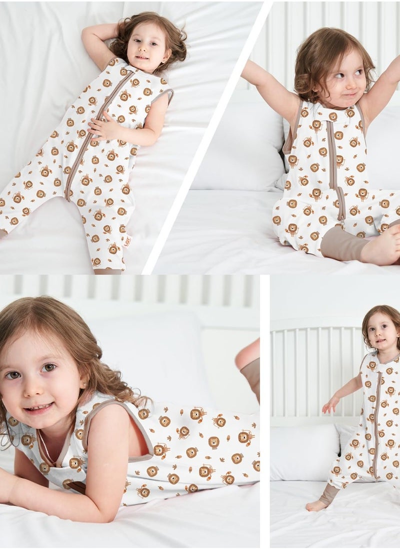 Generic - Baby Sleeping Sack with Feet, TOG 0.5 Toddler Sleep Sack with Legs, 100% Cotton Sleeveless Wearable Blanket, Bee Design, Suitable for 6-12 Months - Image 1