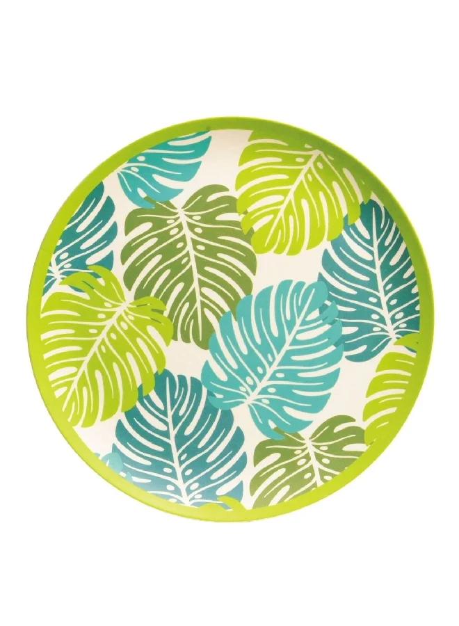 PARFAIT Leaf Print Bamboo Fibre Round Dining Plate Multicolour 25 cm DS20759BF