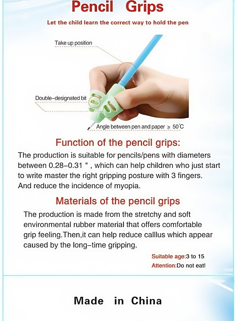 Elementary School, Kindergarten, Pen Gripper, Correction, Children's school, Beginner Practice, Pen Upgrade, Silicone Pencil, Writing Pen Correction, 3 Pieces - Image 2