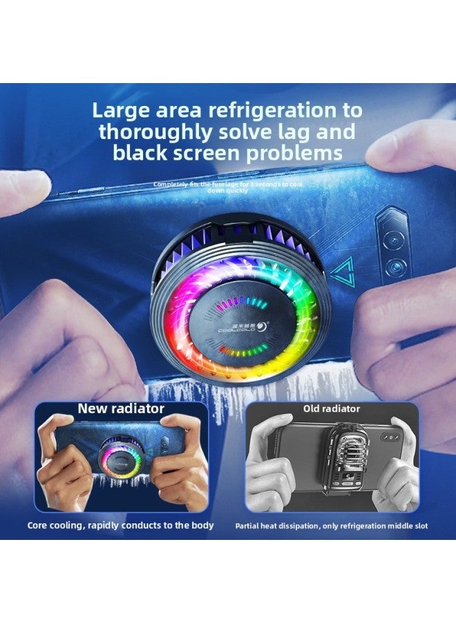 Cool G7 Mobile Phone Radiator Semiconductor Refrigeration RGB Lamp Magnetic Back Clip Game Live Cooling-Colour:G5 Version (rgb Light + Suction Air Cooling) Black - Image 3
